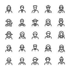 Icon set - Avatar and People line icon - 580979713