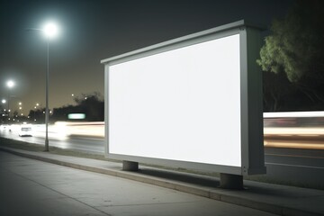 Fototapeta premium Billboard blank on road in city for advertising background Generative AI