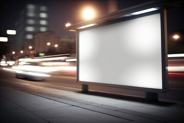 Fototapeta premium Billboard blank on road in city for advertising background Generative AI