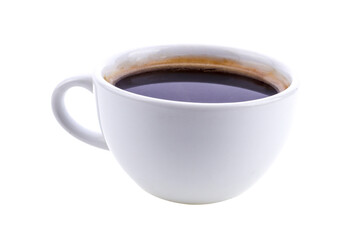 Black coffee in white On  png background, isolated