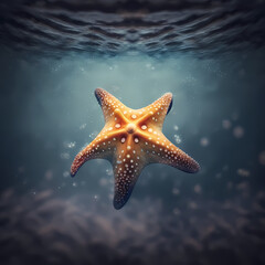 Star fish Sea Under Water. generative AI