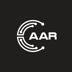 AARletter technology logo design on black background. AARcreative initials letter IT logo concept. AARsetting shape design
