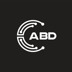 ABDletter technology logo design on black background. ABDcreative initials letter IT logo concept. ABDsetting shape design
