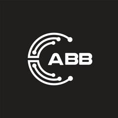 ABBletter technology logo design on black background. ABBcreative initials letter IT logo concept. ABBsetting shape design
