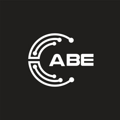 ABEletter technology logo design on black background. ABEcreative initials letter IT logo concept. ABEsetting shape design
