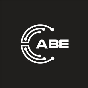 ABEletter technology logo design on black background. ABEcreative initials letter IT logo concept. ABEsetting shape design
