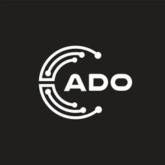ADO letter logo design on black background. ADO creative initials letter logo concept. ADO letter design.
