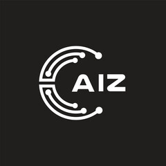 AIZ letter logo design on black background. AIZ creative initials letter logo concept. AIZ letter design.
