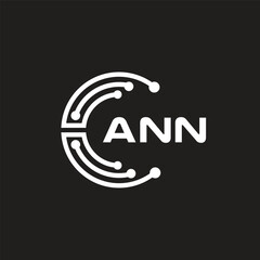 ANN letter logo design on black background. ANN creative initials letter logo concept. ANN letter design.
