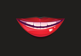 this is lips with red lipstick vector illustration design