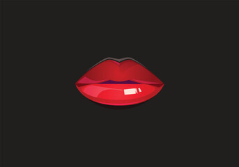this is lips with red lipstick vector illustration design