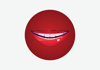 this is lips with red lipstick vector illustration design