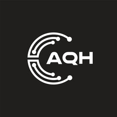 AQH letter logo design on black background. AQH creative initials letter logo concept. AQH letter design.
