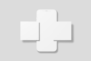 Blank Smartphone with Social media post Mockup