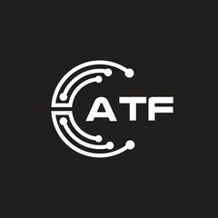 ATF letter logo design on black background. ATF creative initials letter logo concept. ATF letter design.
 - obrazy, fototapety, plakaty