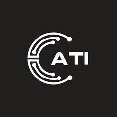 ATI letter logo design on black background. ATI creative initials letter logo concept. ATI letter design.
