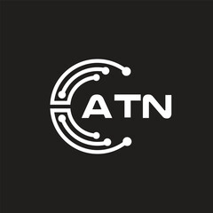 ATN letter logo design on black background. ATN creative initials letter logo concept. ATN letter design.
