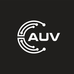 AUV letter logo design on black background. AUV creative initials letter logo concept. AUV letter design.
