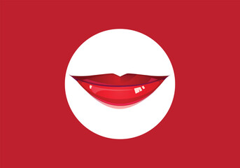 this is lips with red lipstick vector illustration design