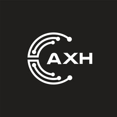 AXH letter logo design on black background. AXH creative initials letter logo concept. AXH letter design.
