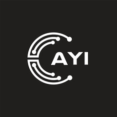 AYI letter logo design on black background. AYI creative initials letter logo concept. AYI letter design.
