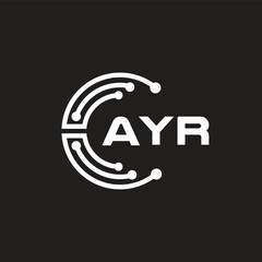 AYR letter logo design on black background. AYR creative initials letter logo concept. AYR letter design.
