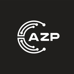 AZP letter logo design on black background. AZP creative initials letter logo concept. AZP letter design.
