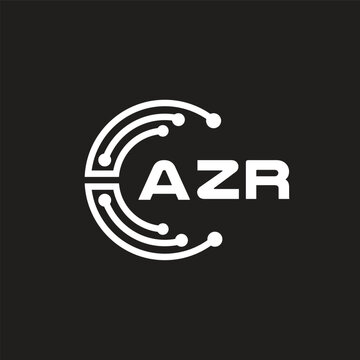 AZR letter logo design on black background. AZR creative initials letter logo concept. AZR letter design.
