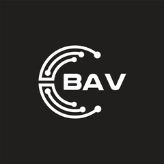 BAv letter logo design on black background. BAv creative initials letter logo concept. BAv letter design.
