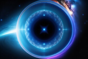 Obraz premium Abstract outer space endless nebula galaxy background. Generative ai