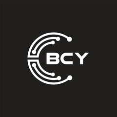 BCY letter logo design on black background. BCY creative initials letter logo concept. BCY letter design.
