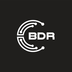 BDR letter logo design on black background. BDR creative initials letter logo concept. BDR letter design.
