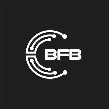 BFB letter logo design on black background. BFB creative initials letter logo concept. BFB letter design.
