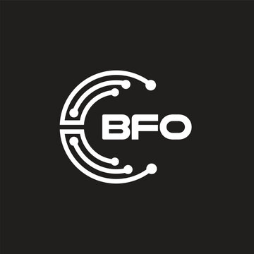 BFO letter logo design on black background. BFO creative initials letter logo concept. BFO letter design.
