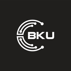 BKU letter logo design on black background. BKU creative initials letter logo concept. BKU letter design.
