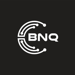 BNQ letter logo design on black background. BNQ creative initials letter logo concept. BNQ letter design.
