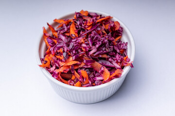Cabbage salad from red cabbage