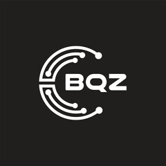 BQZ letter logo design on black background. BQZ creative initials letter logo concept. BQZ letter design.
