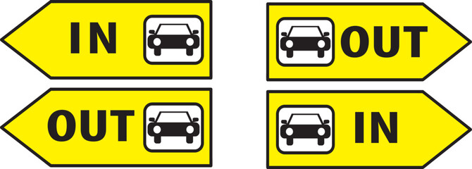 Parking drive way illuminated sign vector eps