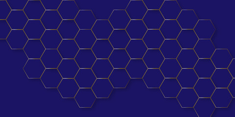Abstract background with hexagons. seamless pattern metal technology business. Blue texture and futuristic .