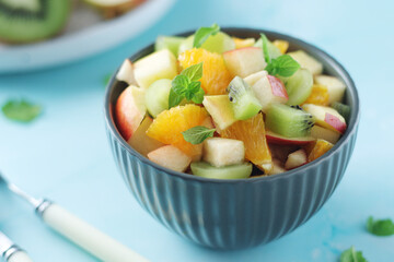 A bowl with fresh fruit salad