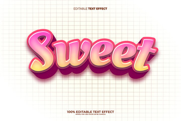 editable 3D sweet vector text effect with modern style design usable for logo or campaign 