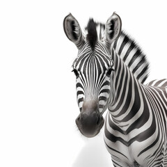 Zebra Isolated White. Generative AI