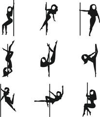 Pole dancing silhouette