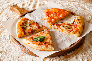 homemade pizza with vegetables and cheese