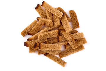 Slices of rye bread, isolated on white background.