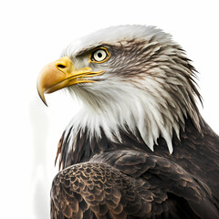 bald eagle on white. Generative AI