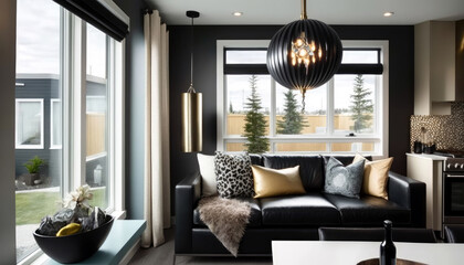 The contemporary living room. Generative ai.