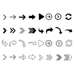 Arrow vector icon. Signs Direction Icon Set. Arrow symbol illustration.