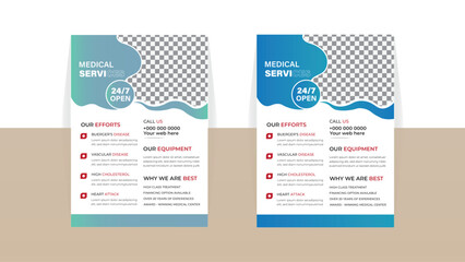 Simple corporate healthcare  medical poster or flyer layout design. medical brochure design, flyer, leaflets 
decoration for printing and presentation vector.